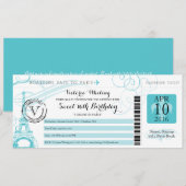 パリの夜 | アクアスウィート16誕生日 招待状 (正面/裏面)