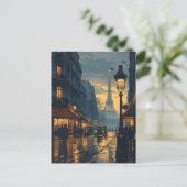 パリの夜:エッフェルタワーグローヴィンテージ ポストカード (スタンド正面)