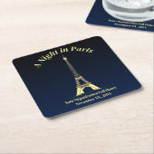 パリの夜 スクエアペーパーコースター (アングル)
