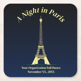 パリの夜 スクエアペーパーコースター