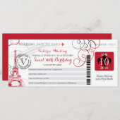 パリの夜 | Sweet 16誕生日 招待状 (正面/裏面)