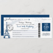 パリの夜 | Sweet 16誕生日 招待状 (正面/裏面)