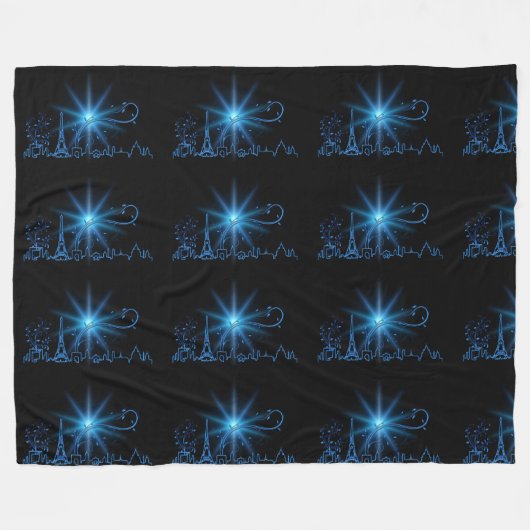 パリの大晦日 フリースブランケット (正面(横))