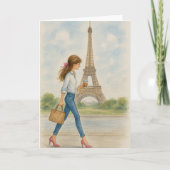 パリの女の子 カード (正面)