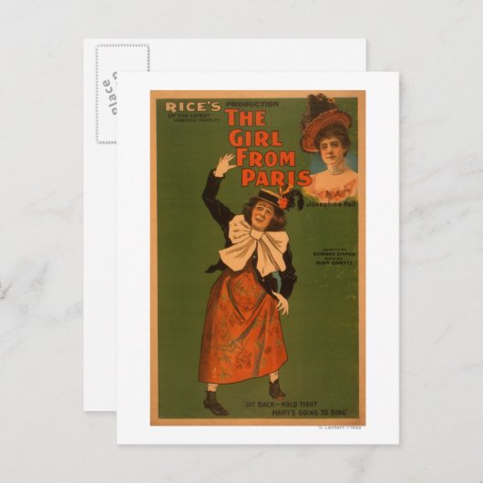 「パリの女の子」劇場ミュージカルポスター ポストカード (正面/裏面)