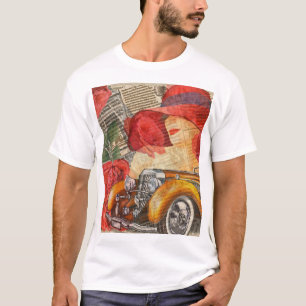 パリの女性：エッフェルタワーレトロ。 Tシャツ