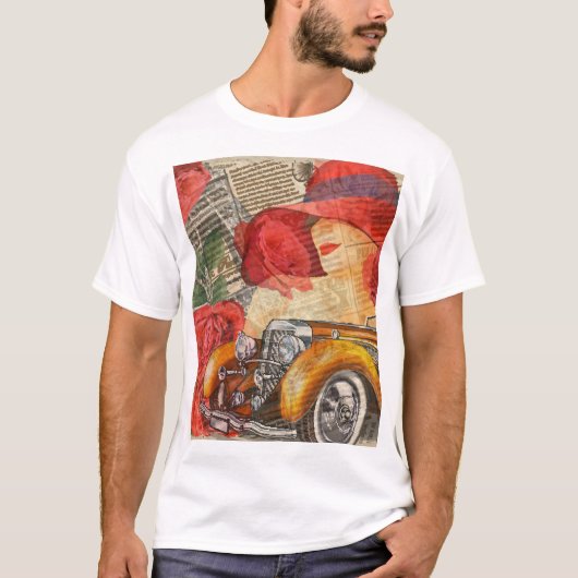 パリの女性:エッフェルタワーレトロ。 Tシャツ (正面)