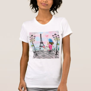 パリの女性Tシャツ エッフェル塔 Tシャツ