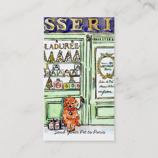 パリの子犬にあなたのペットを送って下さい 名刺 (正面)