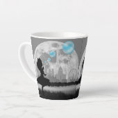 パリの少女が青い泡を作るマグカップ カフェラテマグ (左アングル)