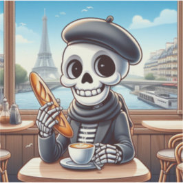 パリの幸せなスケルトン シール