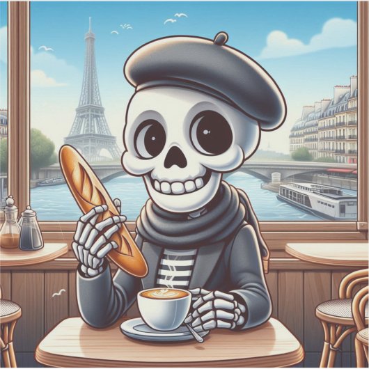 パリの幸せなスケルトン シール (正面)