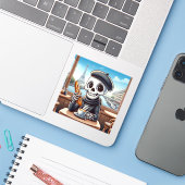 パリの幸せなスケルトン シール (ノートパソコンとiPhone)