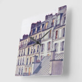 パリの建築|の屋根の上の建物 スクエア壁時計 (傾斜)