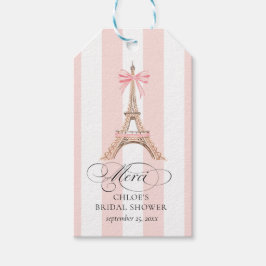 パリの弓型のイッフェル塔 メルシー ブライダルシャワー ギフトタグ