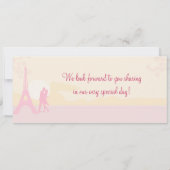 パリの恋人たち 航空券 結婚式招待状 招待状 (裏面)