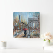 パリの恋人 スクエア壁時計 (ホーム)