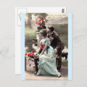 パリの愛の公園の着色ヴィンテージはがき ポストカード (正面/裏面)