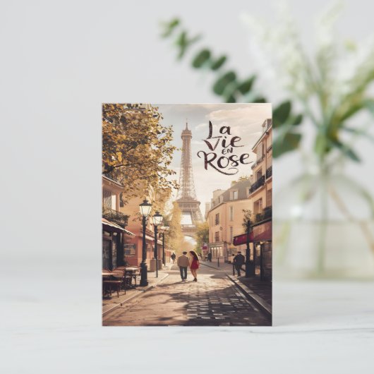 パリの愛の物語エッフェル塔と散歩 ポストカード (スタンド正面)