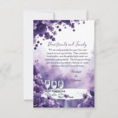 パリの愛：紫の花とエッフェル結婚の サンキューカード (裏面)