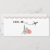 パリの招待状, パリのテーマパーティー, ウェディング, ベビー 招待状 (裏面)