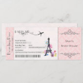 パリの招待状, パリのブライズシャワー, ベビーシャワー 招待状 (正面/裏面)