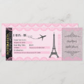 パリの招待状, パリをテーマにしたパーティーの招待状 招待状 (正面/裏面)
