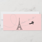 パリの搭乗券招待状, 結婚式, 誕生日 招待状 (裏面)