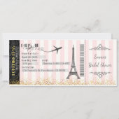 パリの搭乗券招待状 誕生日 結婚式前祝い 招待状 (正面)