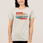 パリの文字とスカイライン トライブレンドTシャツ (正面)