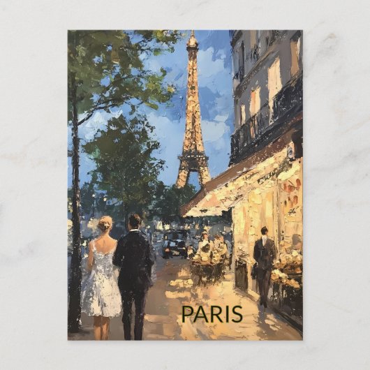 パリの旅の美しい水彩画のポストカード ポストカード (正面)