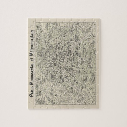パリの旧地図 ジグソーパズル (縦)