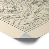 パリの旧地図 ポスター (角)