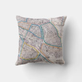 パリの旧式な地図 クッション (裏面)