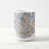 パリの旧式な地図 コーヒーマグカップ (中央)