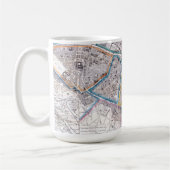 パリの旧式な地図 コーヒーマグカップ (左)