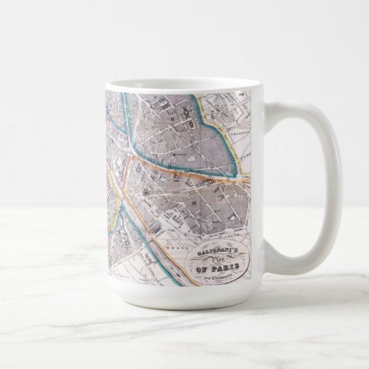 パリの旧式な地図 コーヒーマグカップ (右)