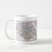 パリの旧式な地図 コーヒーマグカップ (左)