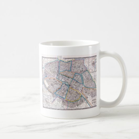 パリの旧式な地図 コーヒーマグカップ (右)