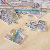 パリの旧式な地図 ジグソーパズル (側面)