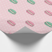 パリの月Macaronおよび水玉模様 ラッピングペーパー (角)