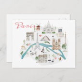 パリの有名なランドマークのポストカード ポストカード (正面/裏面)
