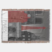 パリの標高（夜） – 赤 スローブランケット (正面)