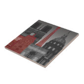 パリの標高（夜） – 赤 タイル (側面)