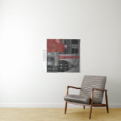 パリの標高(夜) – 赤 タペストリー (インサイチュ(横))