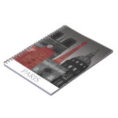 パリの標高（夜） – 赤 ノートブック (左側)