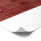 パリの標高（夜） – 赤 ポスター (角)