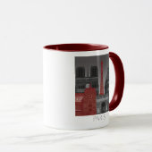 パリの標高（夜） – 赤 マグカップ (正面右)