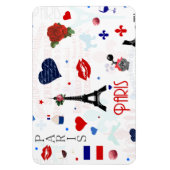 パリの模様とエッフェルタワー マグネット (縦)