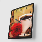 パリの正方形の壁時計/コーヒータイム スクエア壁時計 (傾斜)